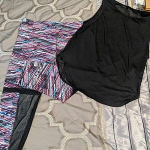 Fabletics Capri leggings and mesh top